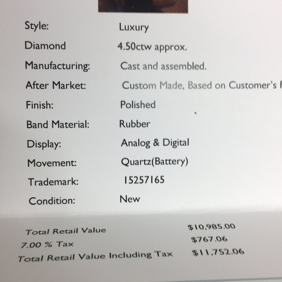 custom GUCCI 4.5 ctw ALL DOCUMENTS ON HAND - Picture 7 of 8